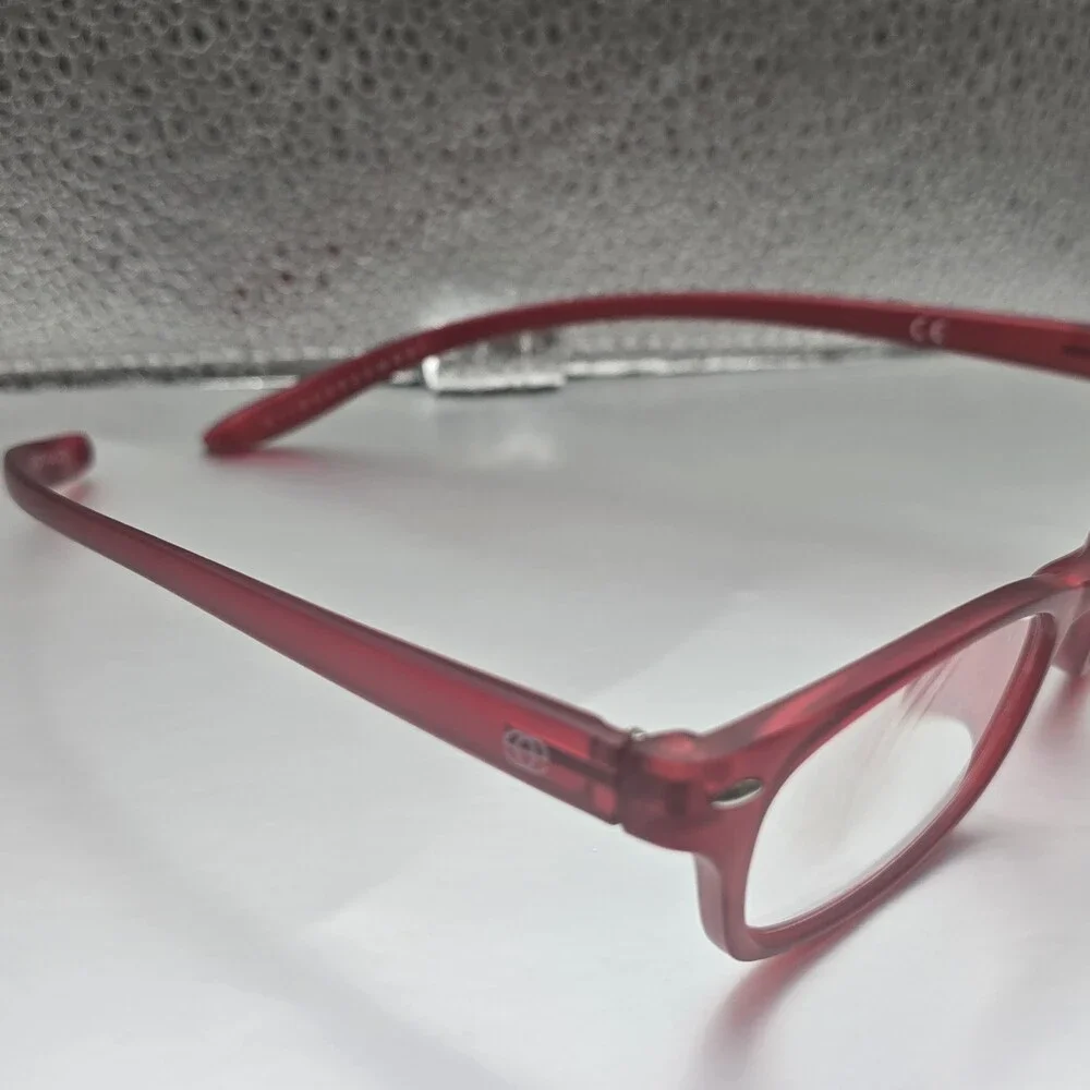 Rare Red Errocsyewear Rectangular Frame Reading Glasses 160PT04250 Retro Chic